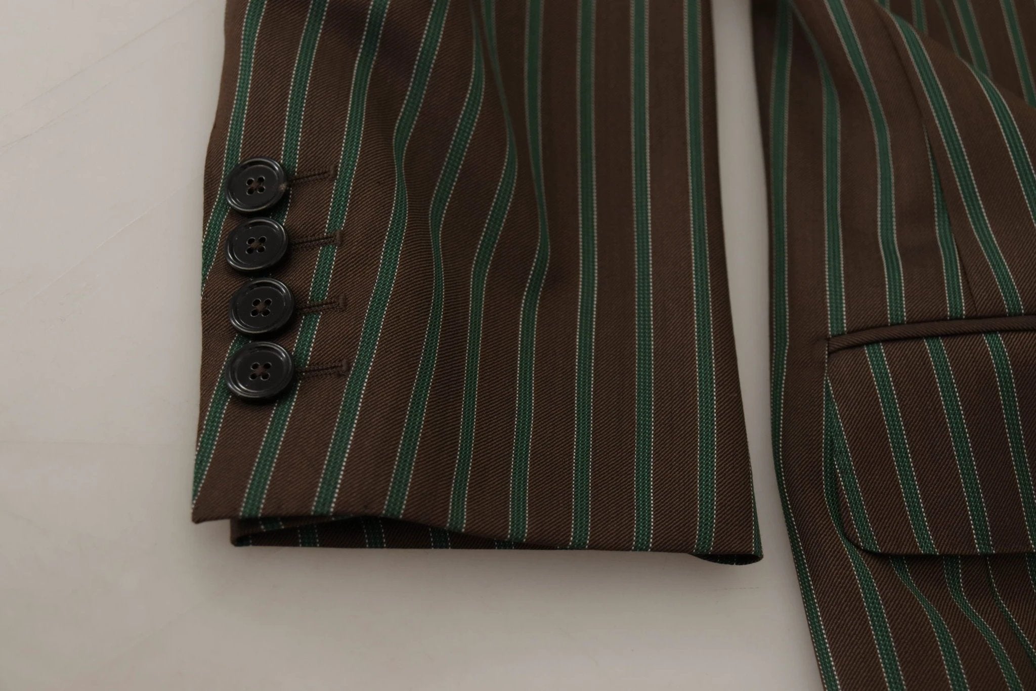 Dolce & Gabbana Multicolor Stripes Double Breasted Blazer by Dolce & Gabbana
