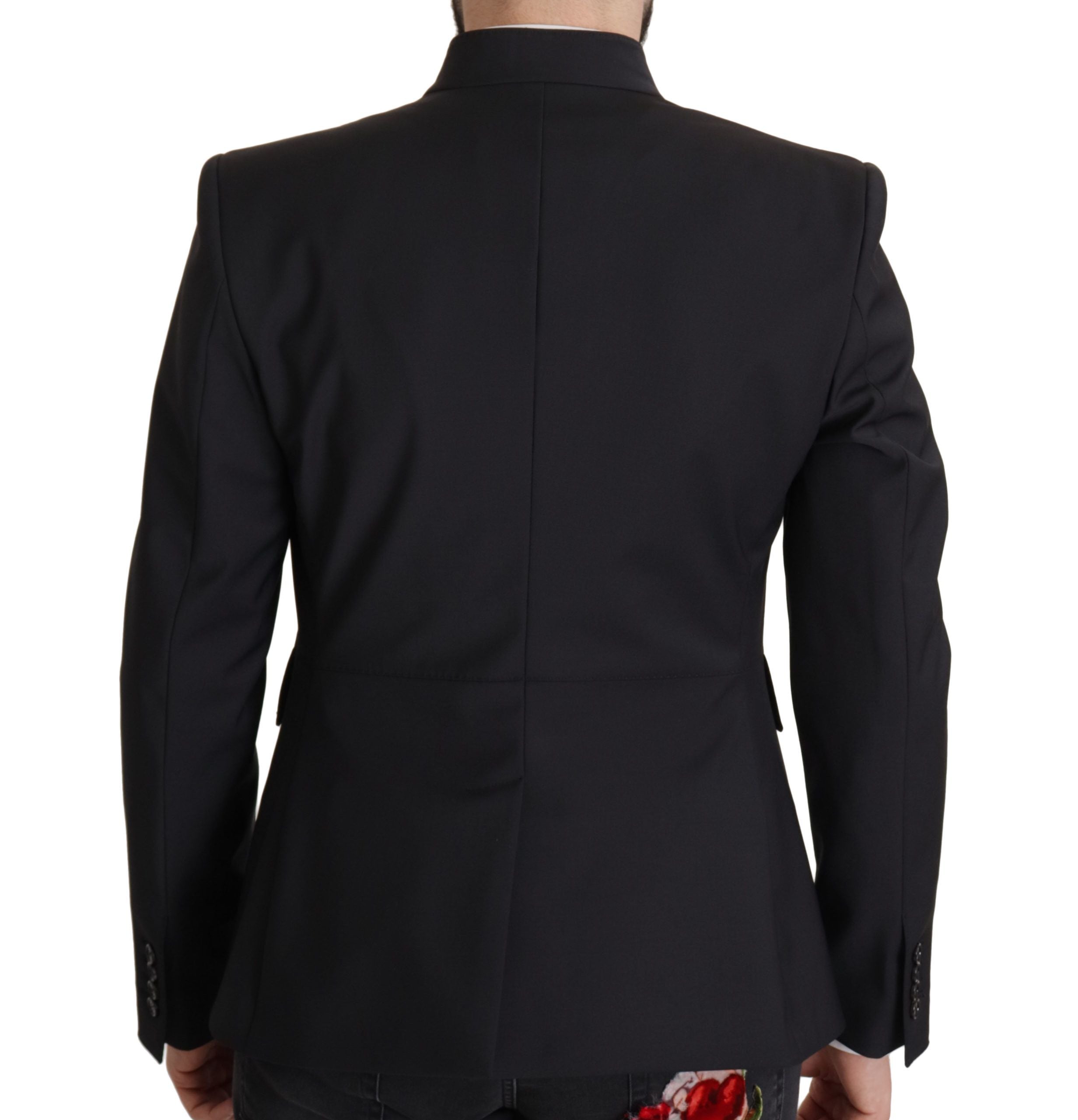 Dolce & Gabbana Black Wool Single Breasted Coat Men Blazer by Dolce & Gabbana