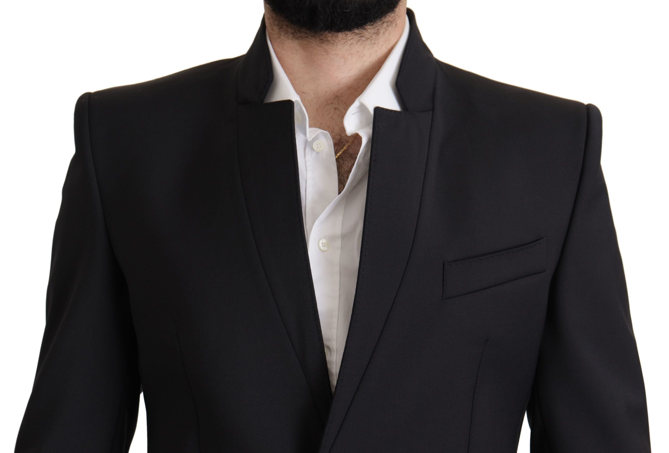 Dolce & Gabbana Black Wool Single Breasted Coat Men Blazer by Dolce & Gabbana