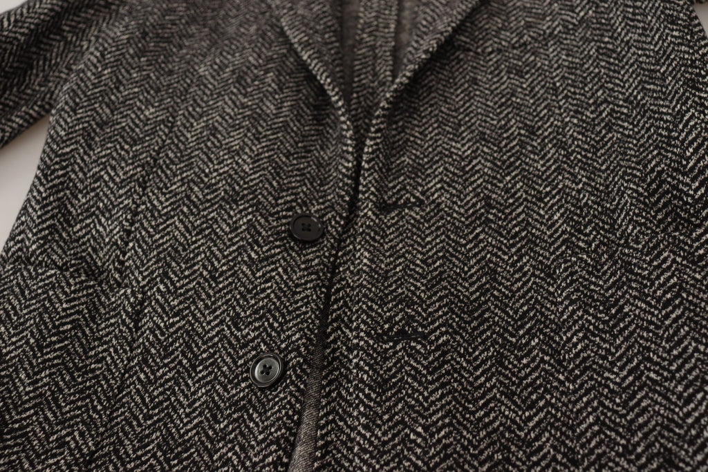 Dolce & Gabbana Gray Cotton Single Breasted Fantasy Blazer by Dolce & Gabbana