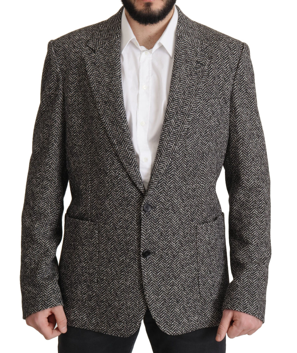 Dolce & Gabbana Gray Cotton Single Breasted Fantasy Blazer by Dolce & Gabbana