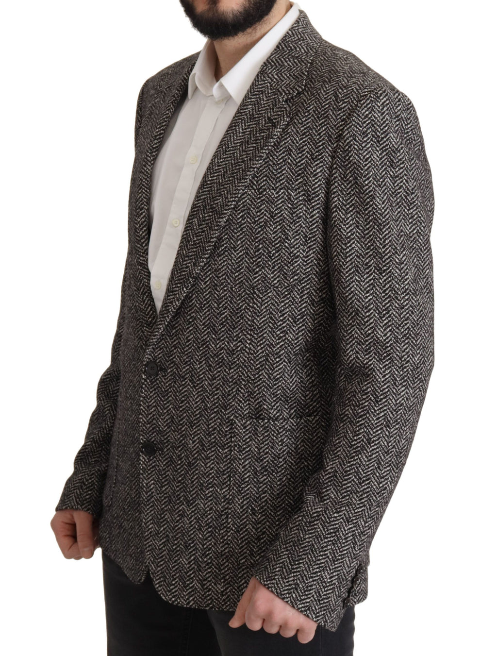Dolce & Gabbana Gray Cotton Single Breasted Fantasy Blazer by Dolce & Gabbana