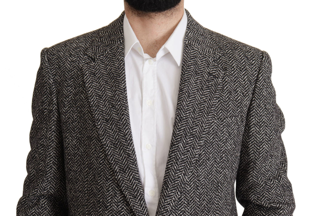 Dolce & Gabbana Gray Cotton Single Breasted Fantasy Blazer by Dolce & Gabbana