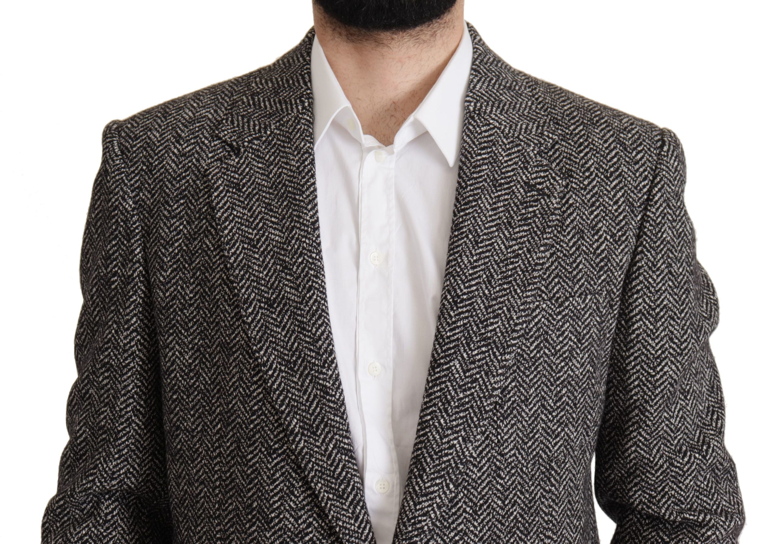 Dolce & Gabbana Gray Cotton Single Breasted Fantasy Blazer by Dolce & Gabbana
