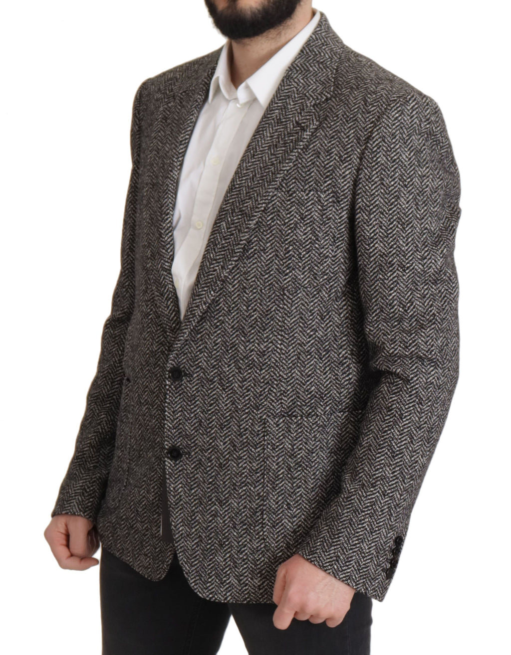 Dolce & Gabbana Gray Cotton Single Breasted Fantasy Blazer by Dolce & Gabbana