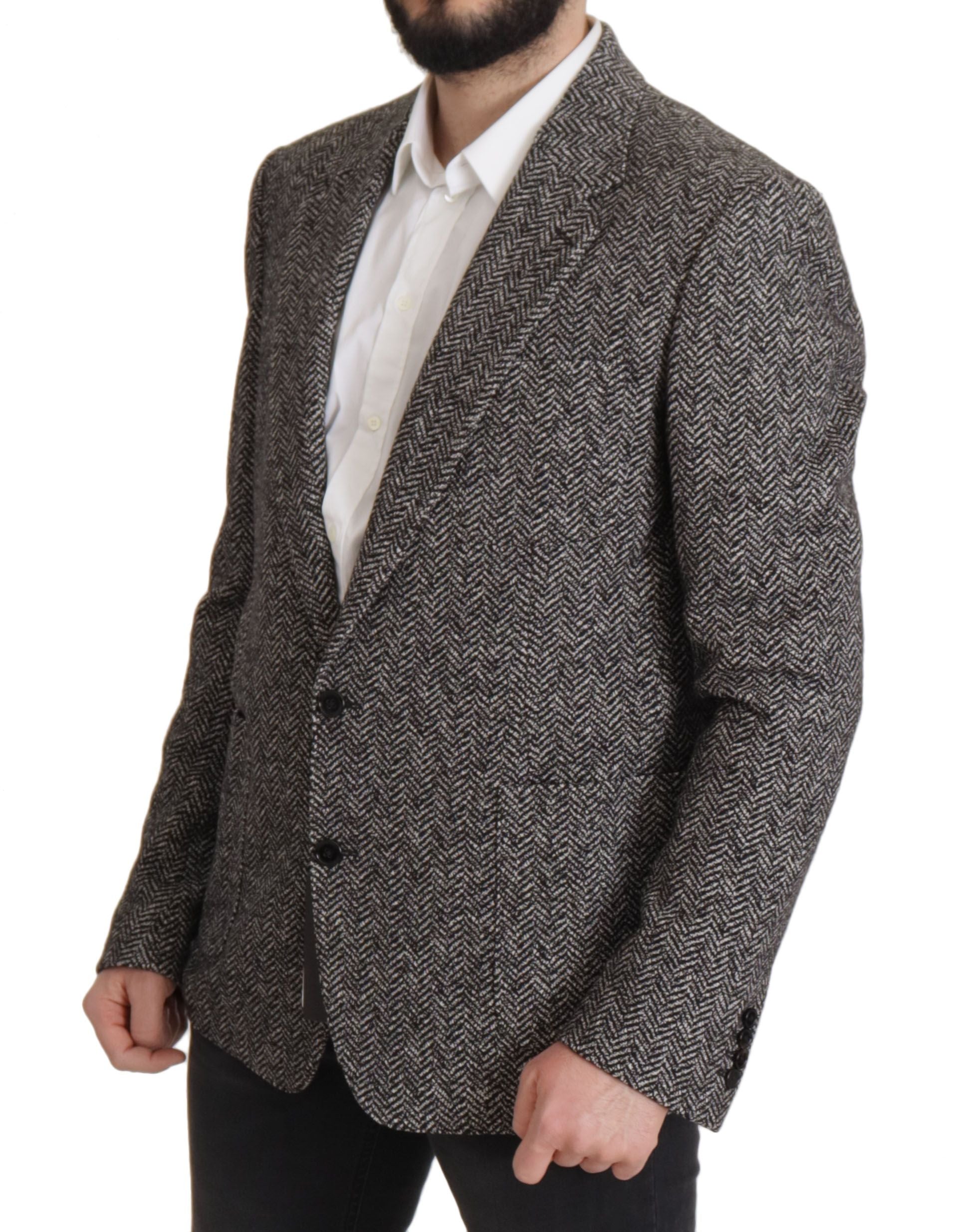 Dolce & Gabbana Gray Cotton Single Breasted Fantasy Blazer by Dolce & Gabbana