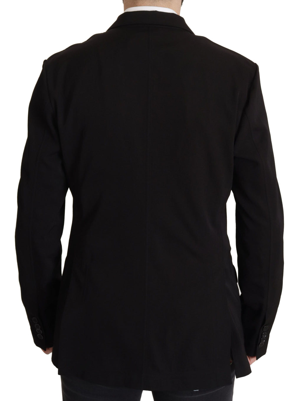 Dolce & Gabbana Black Wool Single Breasted Coat Blazer by Dolce & Gabbana