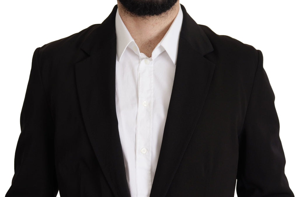 Dolce & Gabbana Black Wool Single Breasted Coat Blazer by Dolce & Gabbana