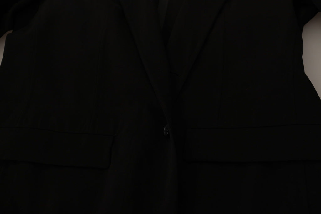 Dolce & Gabbana Black Wool Single Breasted Coat Blazer by Dolce & Gabbana