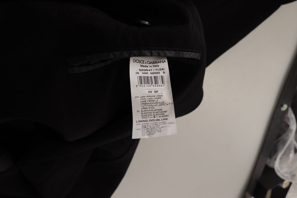 Dolce & Gabbana Black Wool Single Breasted Coat Blazer by Dolce & Gabbana