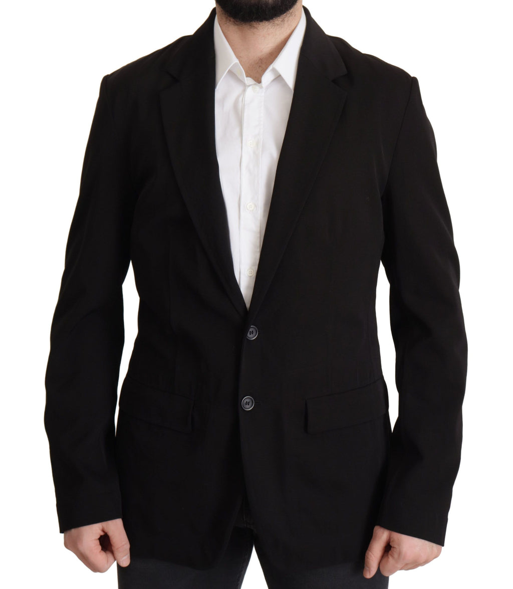 Dolce & Gabbana Black Wool Single Breasted Coat Blazer by Dolce & Gabbana
