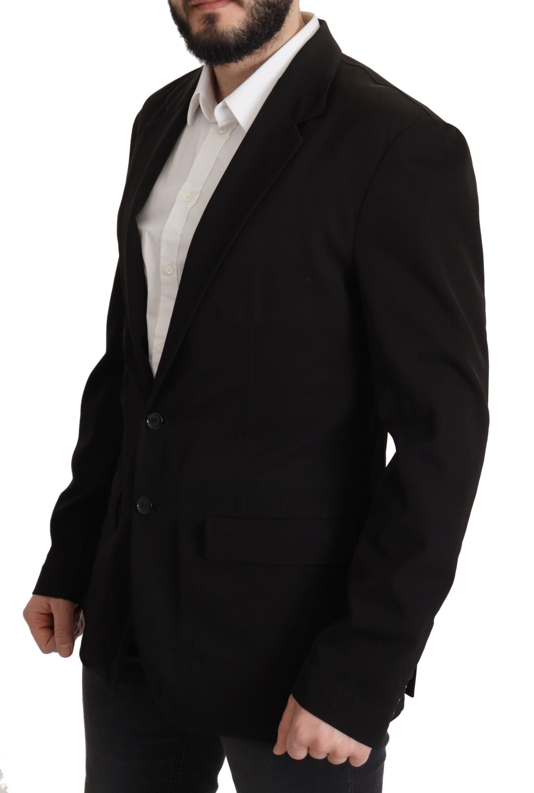 Dolce & Gabbana Black Wool Single Breasted Coat Blazer by Dolce & Gabbana