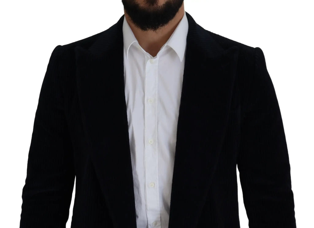 Dolce & Gabbana Black Cotton Cardigan Long Coat Men Jacket