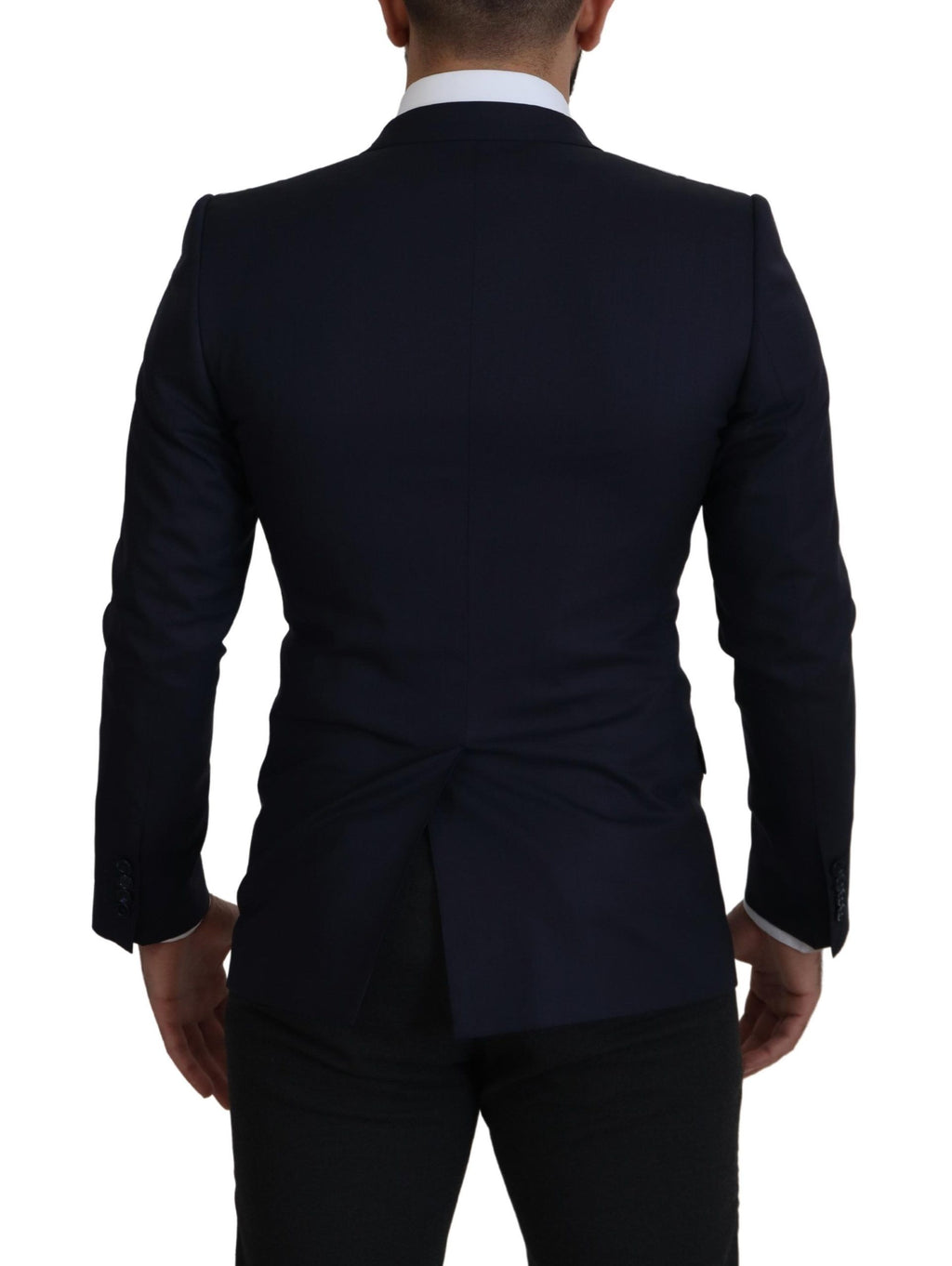 Dolce & Gabbana Blue Wool Single Breasted Coat Blazer by Dolce & Gabbana