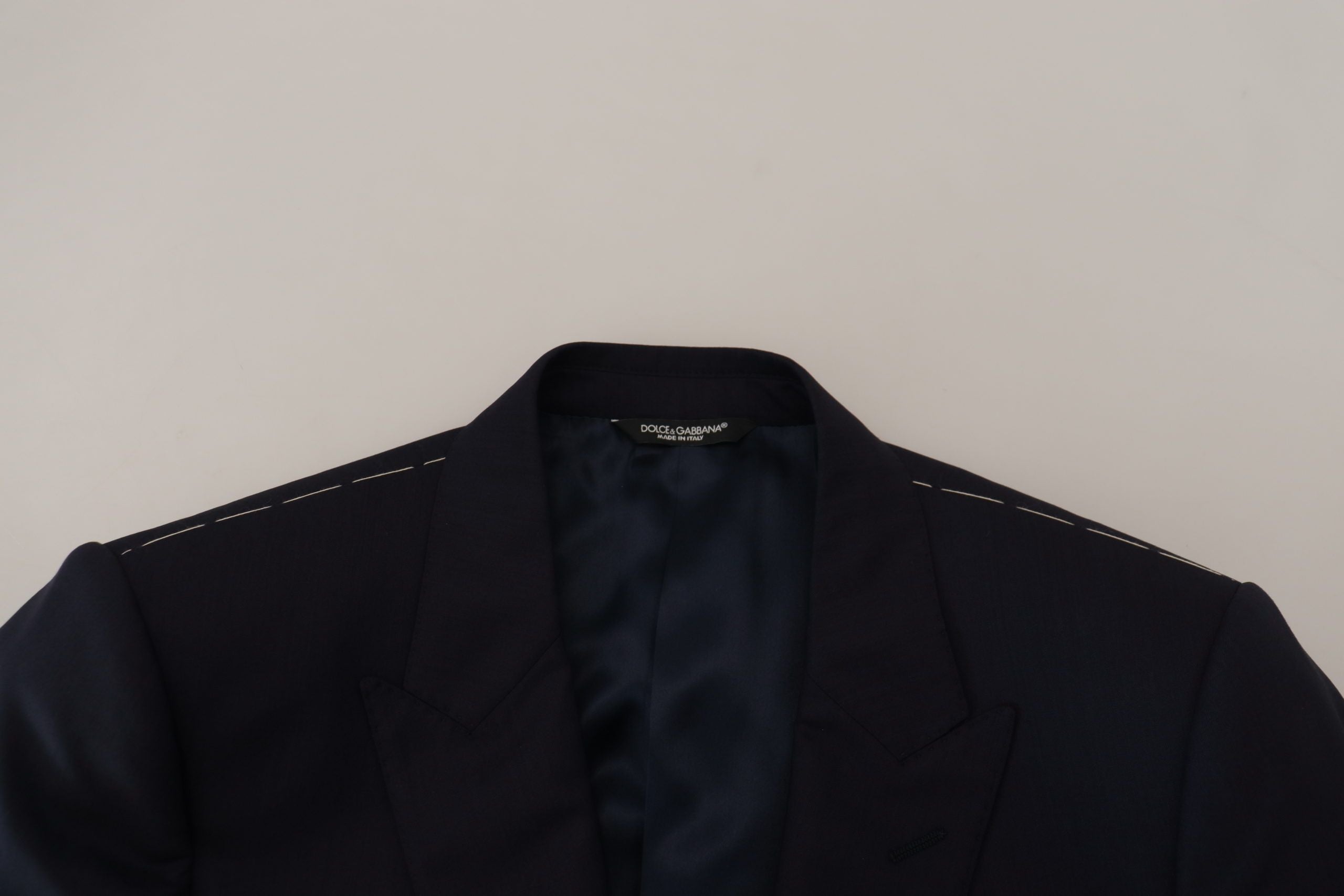 Dolce & Gabbana Blue Wool Single Breasted Coat Blazer by Dolce & Gabbana