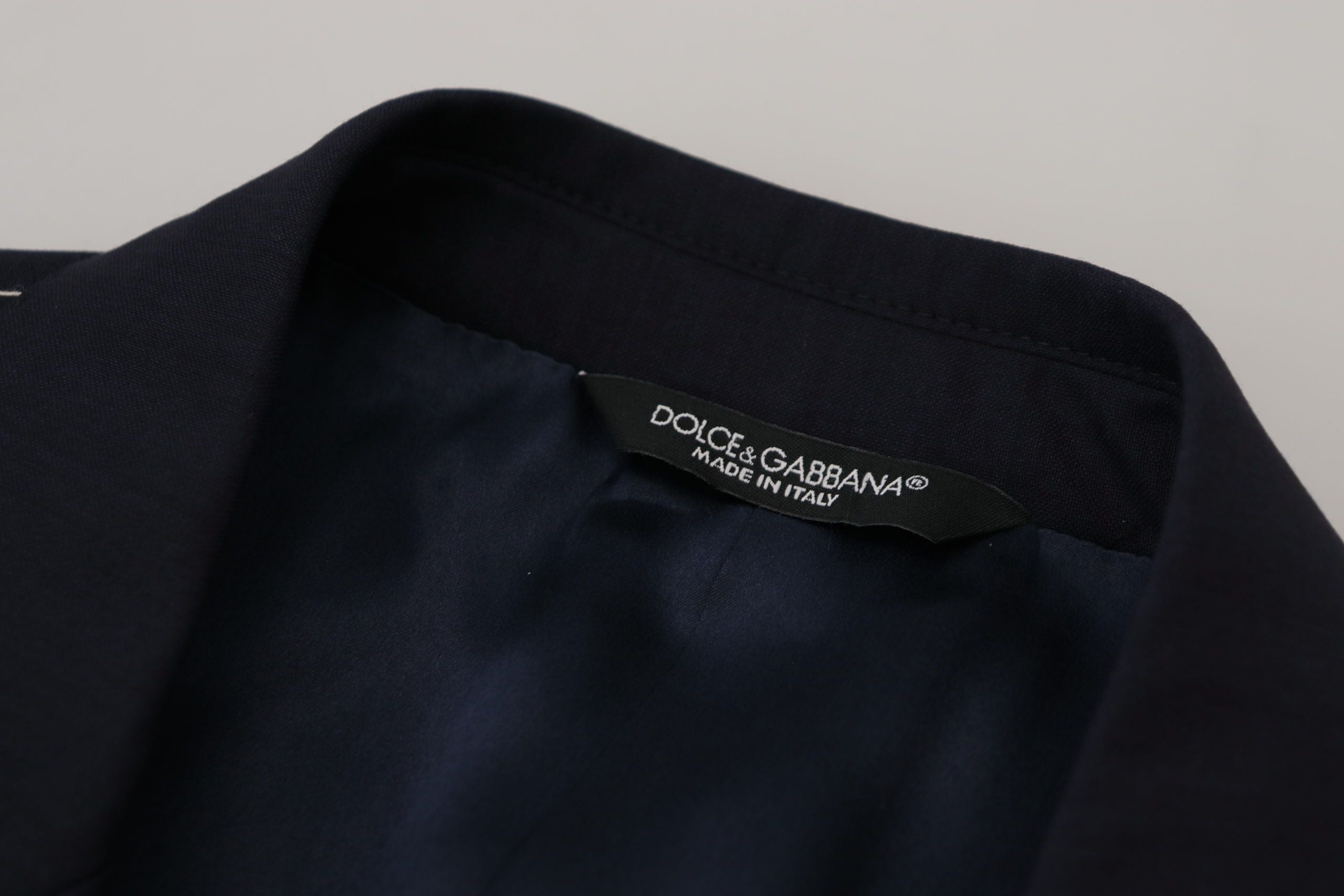 Dolce & Gabbana Blue Wool Single Breasted Coat Blazer by Dolce & Gabbana