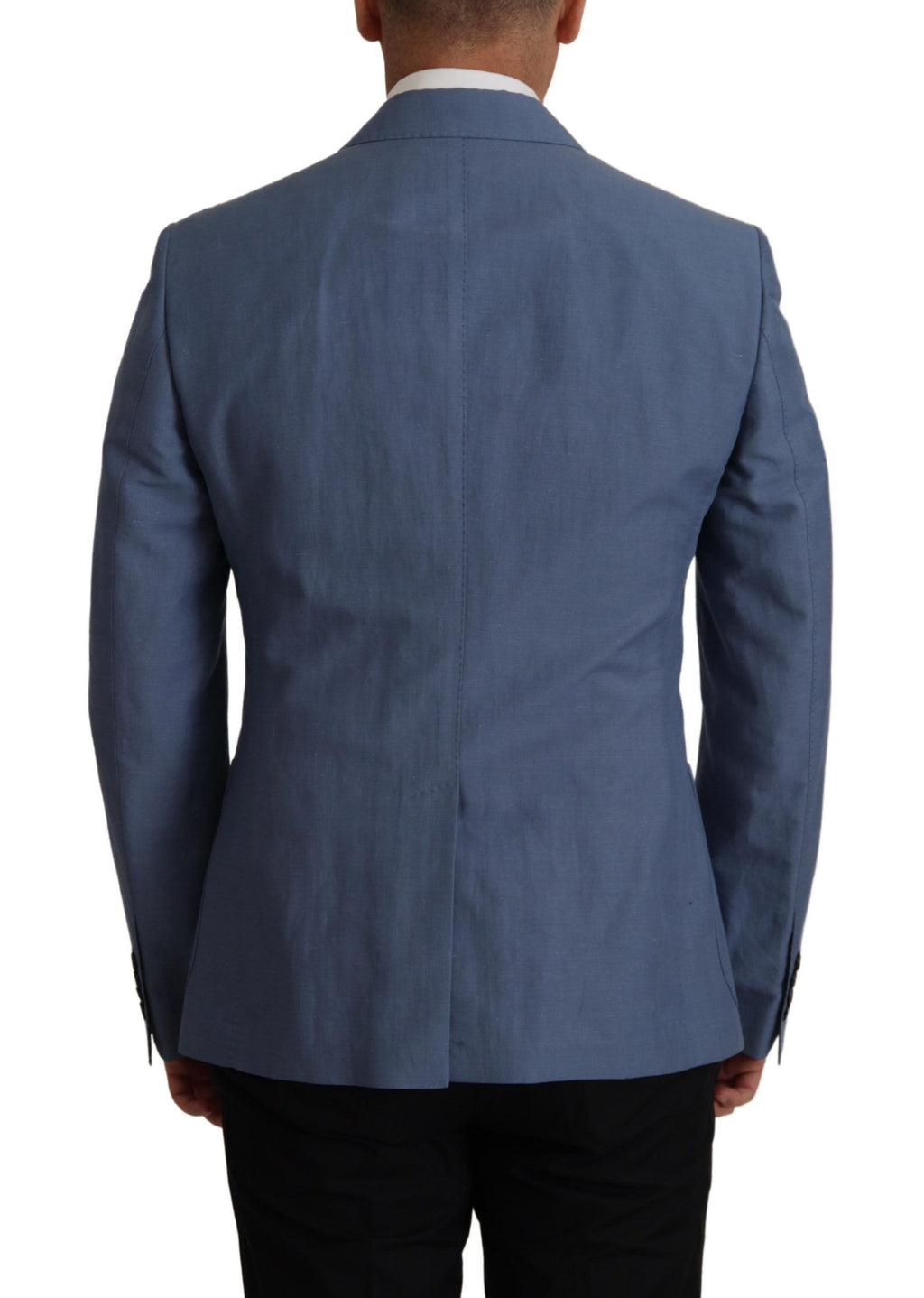 Dolce & Gabbana Blue Single Breasted Logo Blazer Jacket by Dolce & Gabbana