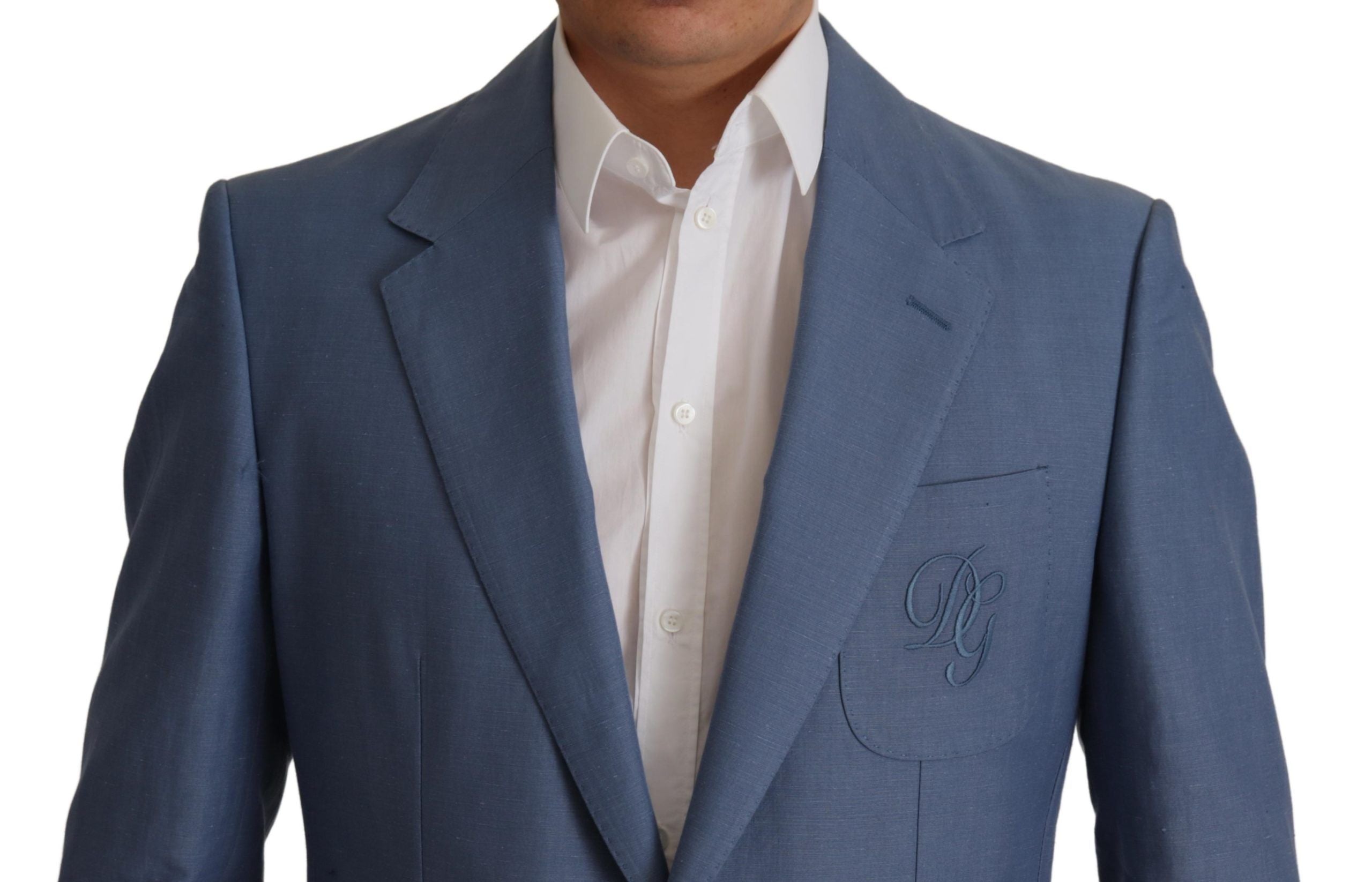Dolce & Gabbana Blue Single Breasted Logo Blazer Jacket by Dolce & Gabbana
