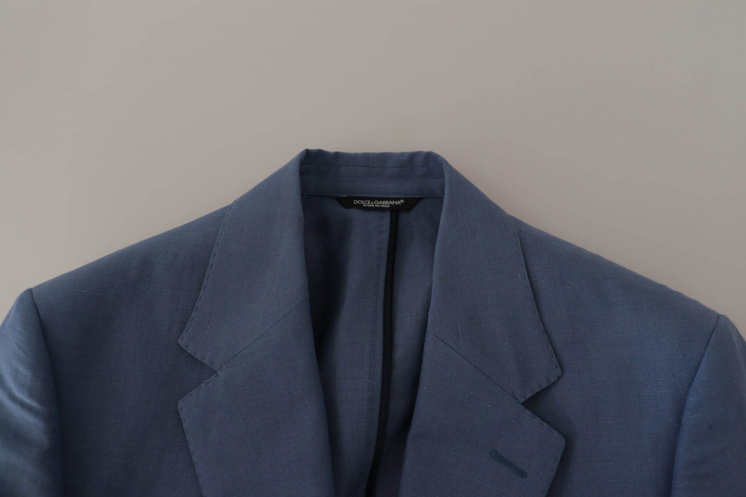 Dolce & Gabbana Blue Single Breasted Logo Blazer Jacket by Dolce & Gabbana