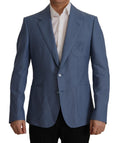 Dolce & Gabbana Blue Single Breasted Logo Blazer Jacket by Dolce & Gabbana
