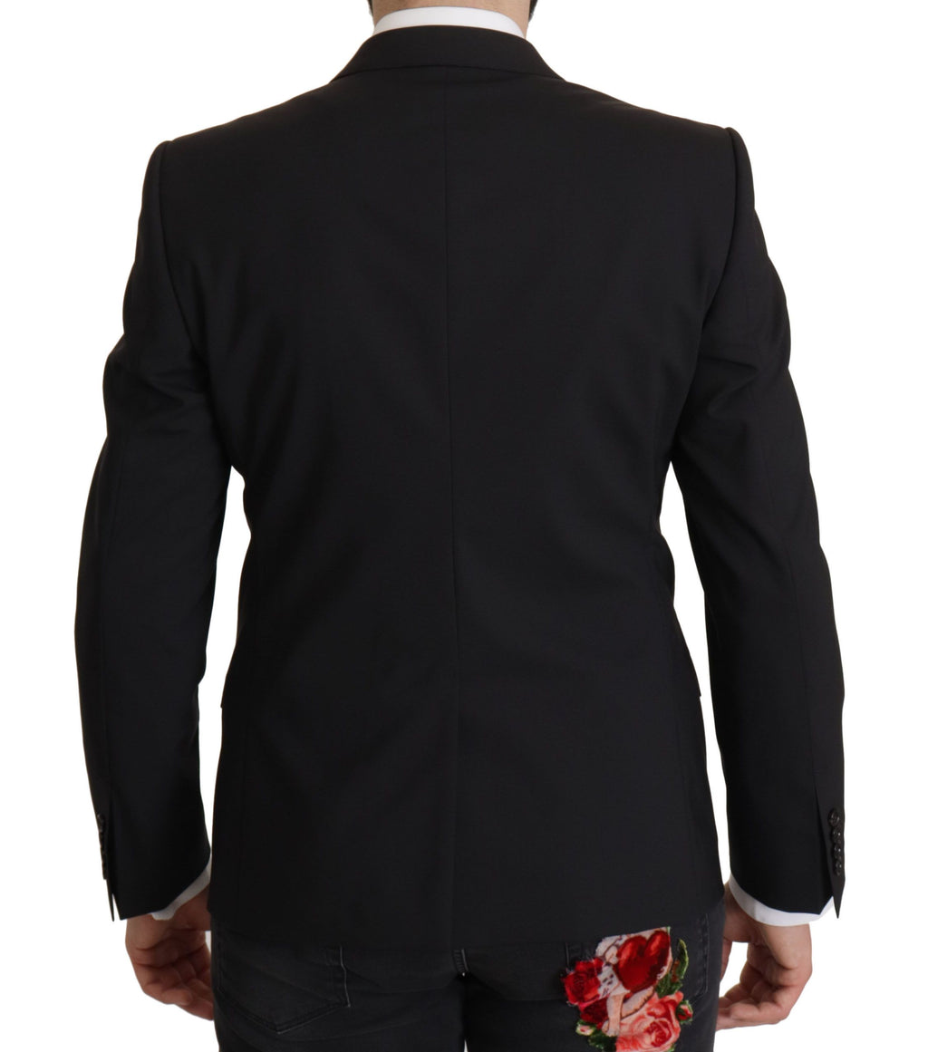 Dolce & Gabbana Black Single Breasted Jacket MARTINI Blazer by Dolce & Gabbana