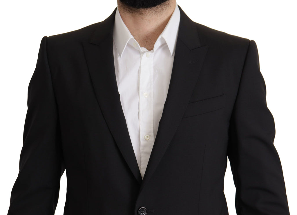 Dolce & Gabbana Black Single Breasted Jacket MARTINI Blazer by Dolce & Gabbana