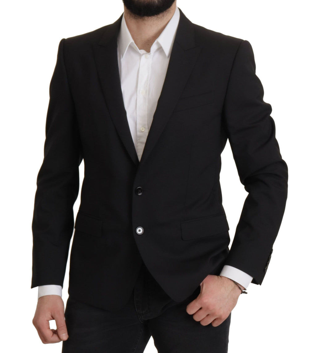 Dolce & Gabbana Black Single Breasted Jacket MARTINI Blazer by Dolce & Gabbana