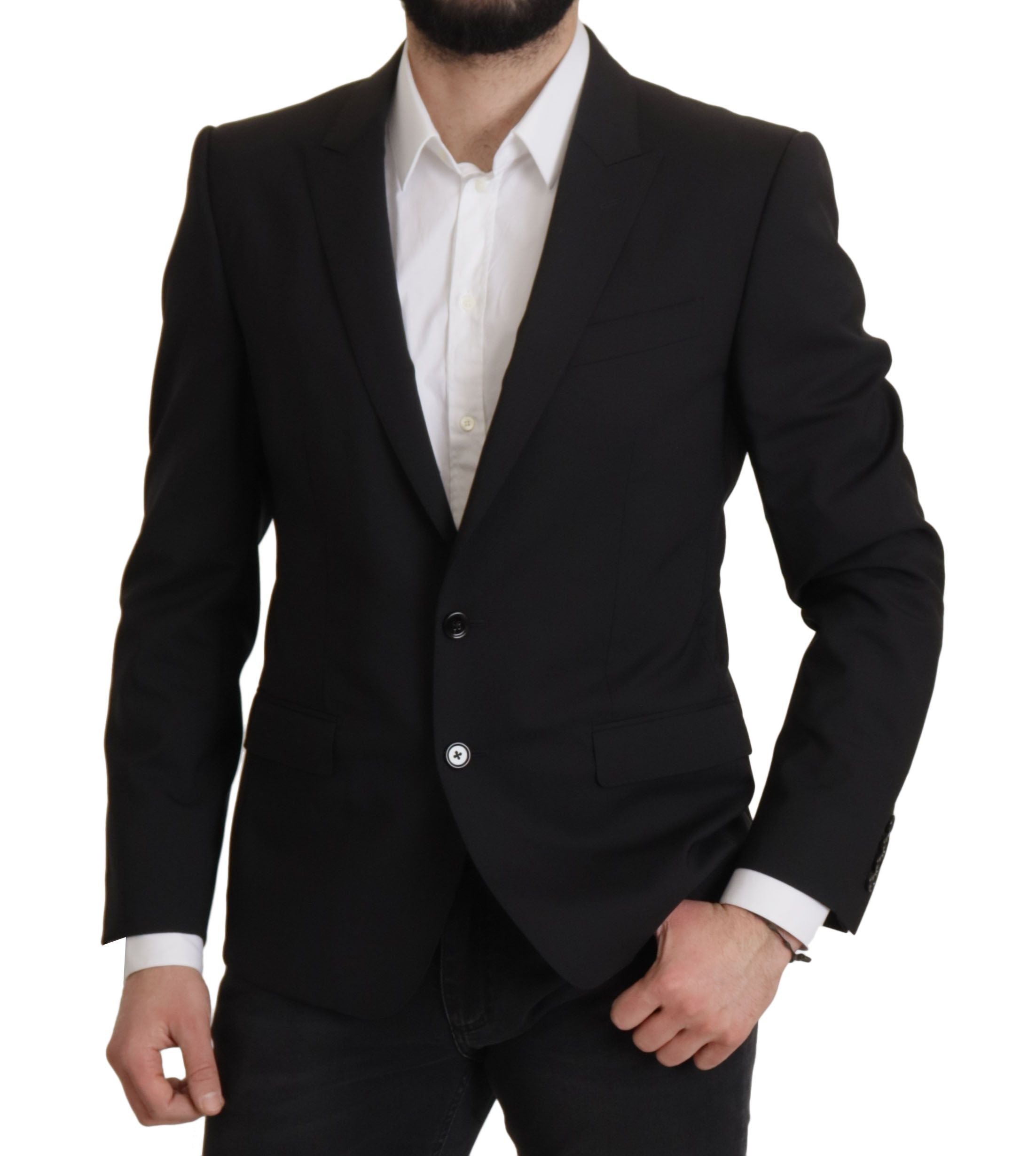 Dolce & Gabbana Black Single Breasted Jacket MARTINI Blazer by Dolce & Gabbana