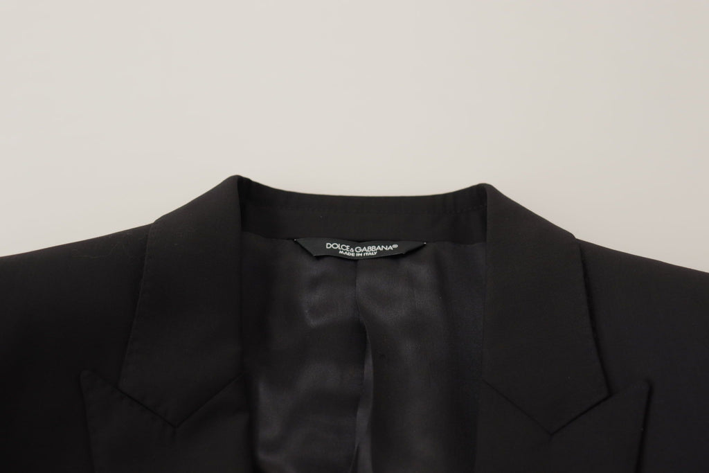 Dolce & Gabbana Black Single Breasted Jacket MARTINI Blazer by Dolce & Gabbana