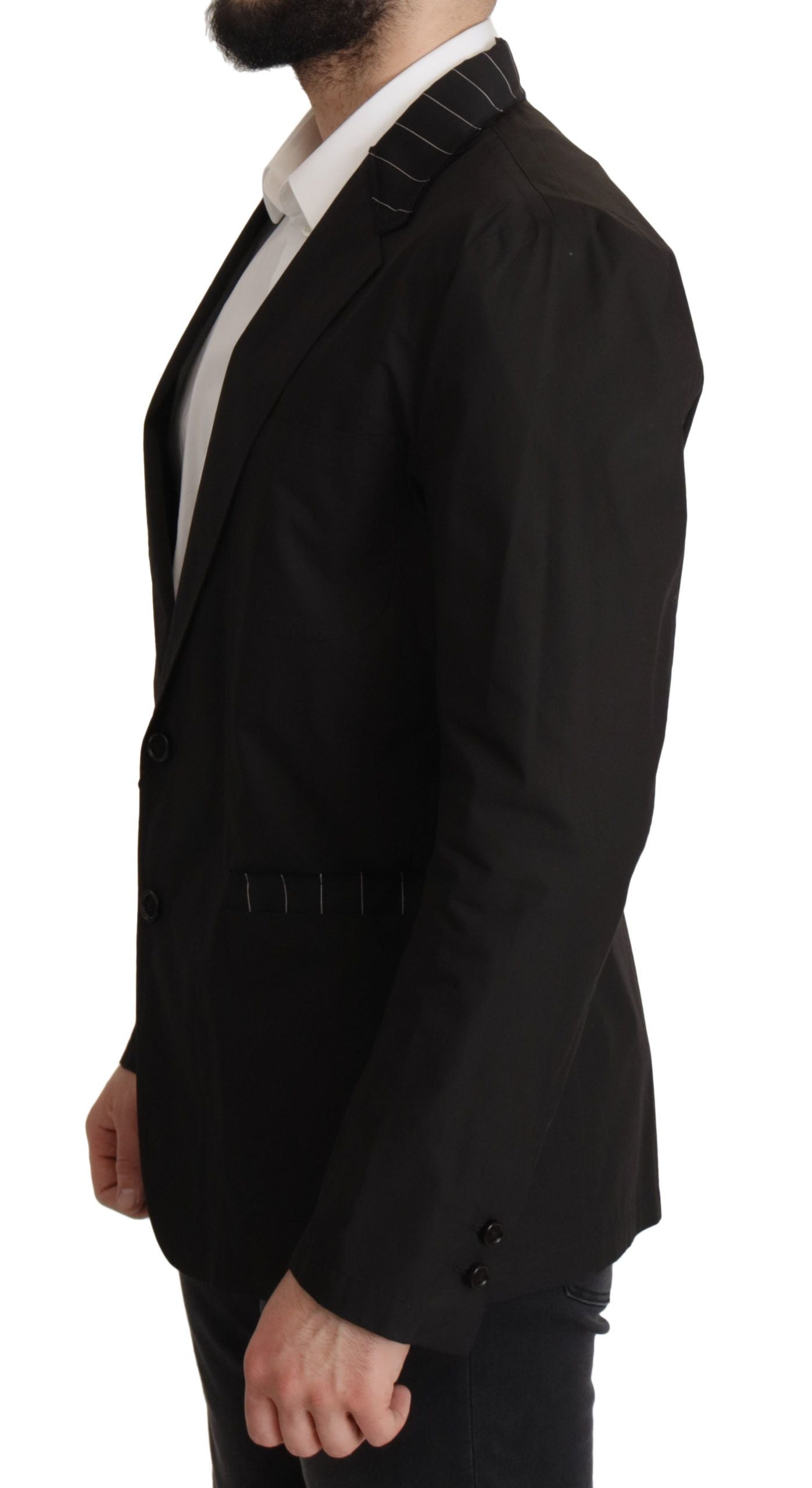 Dolce & Gabbana Black Cotton Single Breasted Blazer Jacket by Dolce & Gabbana