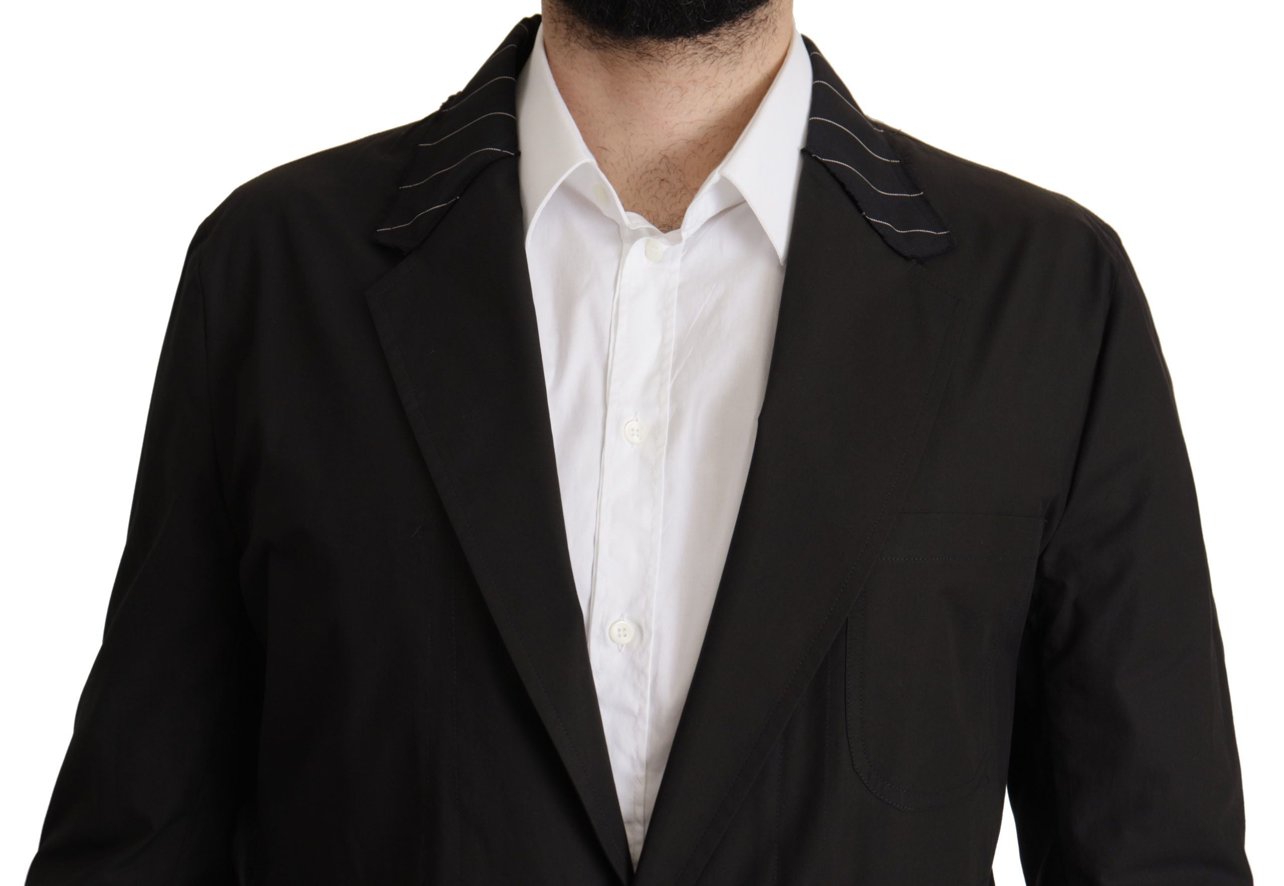 Dolce & Gabbana Black Cotton Single Breasted Blazer Jacket by Dolce & Gabbana