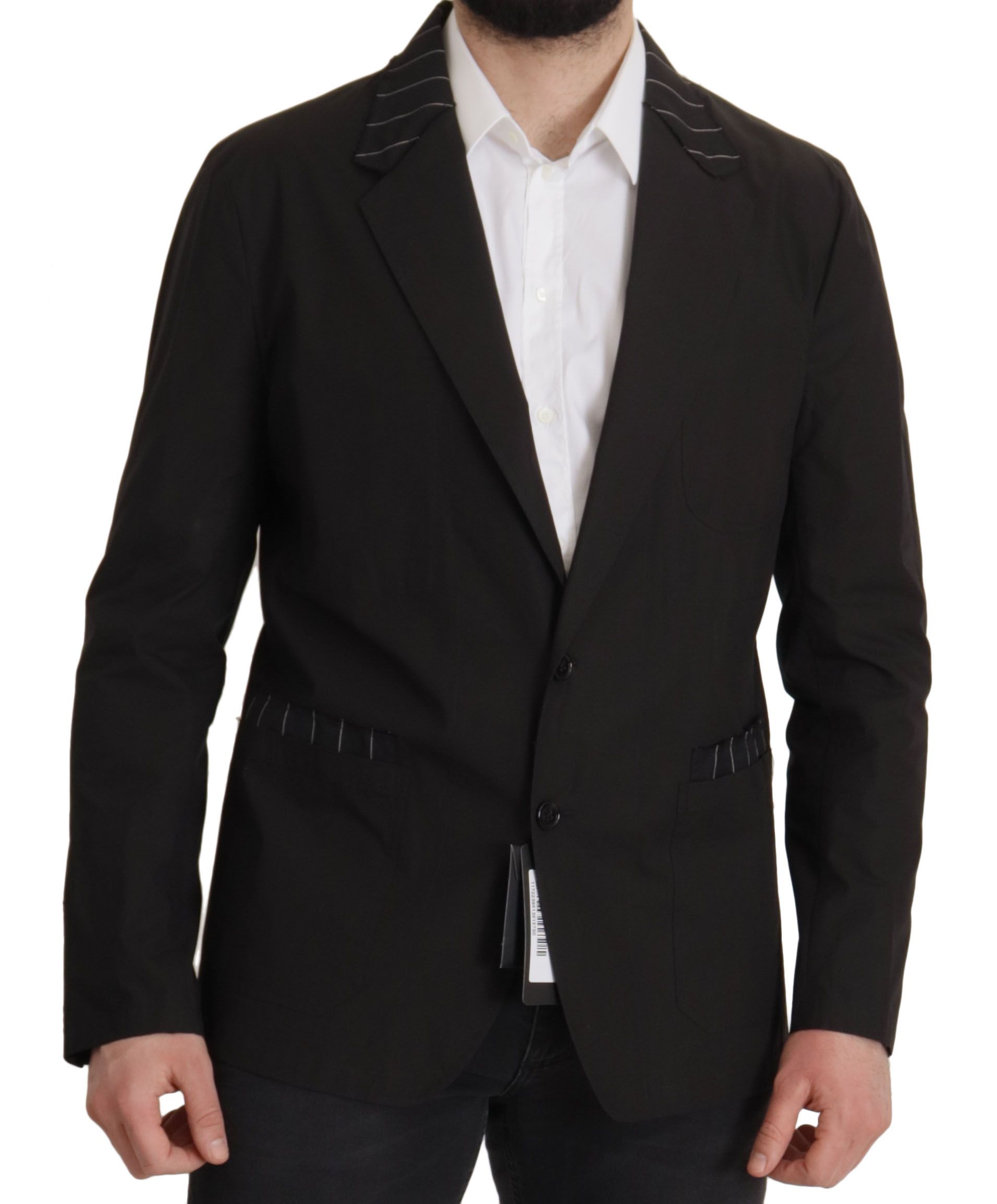 Dolce & Gabbana Black Cotton Single Breasted Blazer Jacket by Dolce & Gabbana