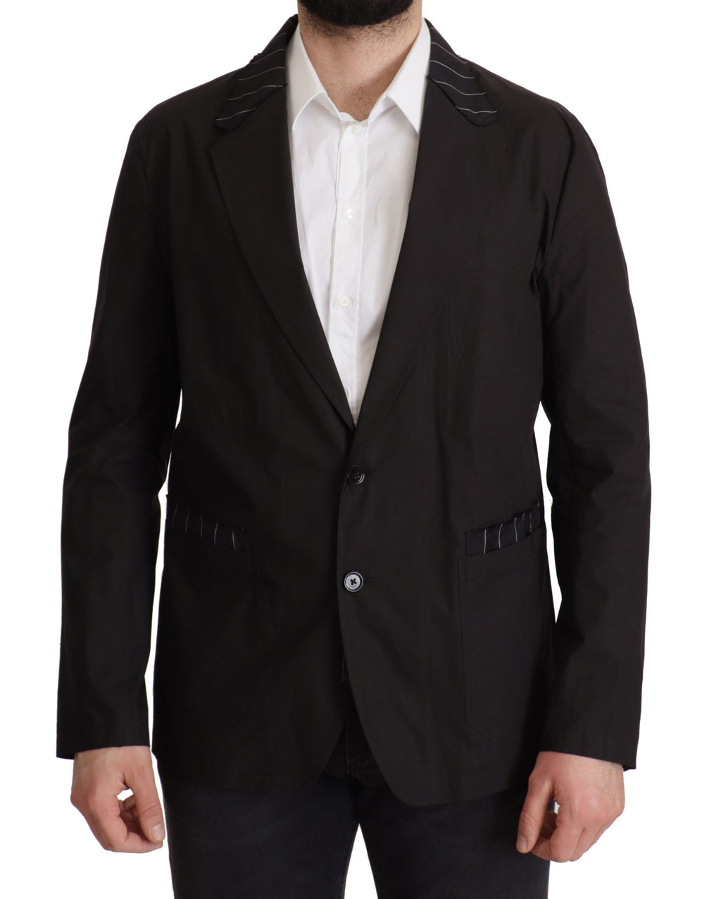 Dolce & Gabbana Black Cotton Single Breasted Blazer Jacket by Dolce & Gabbana