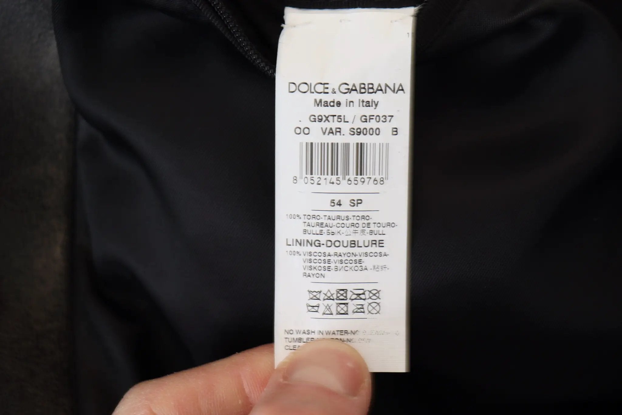 Veste de motard en cuir noir zippée Dolce &amp; Gabbana