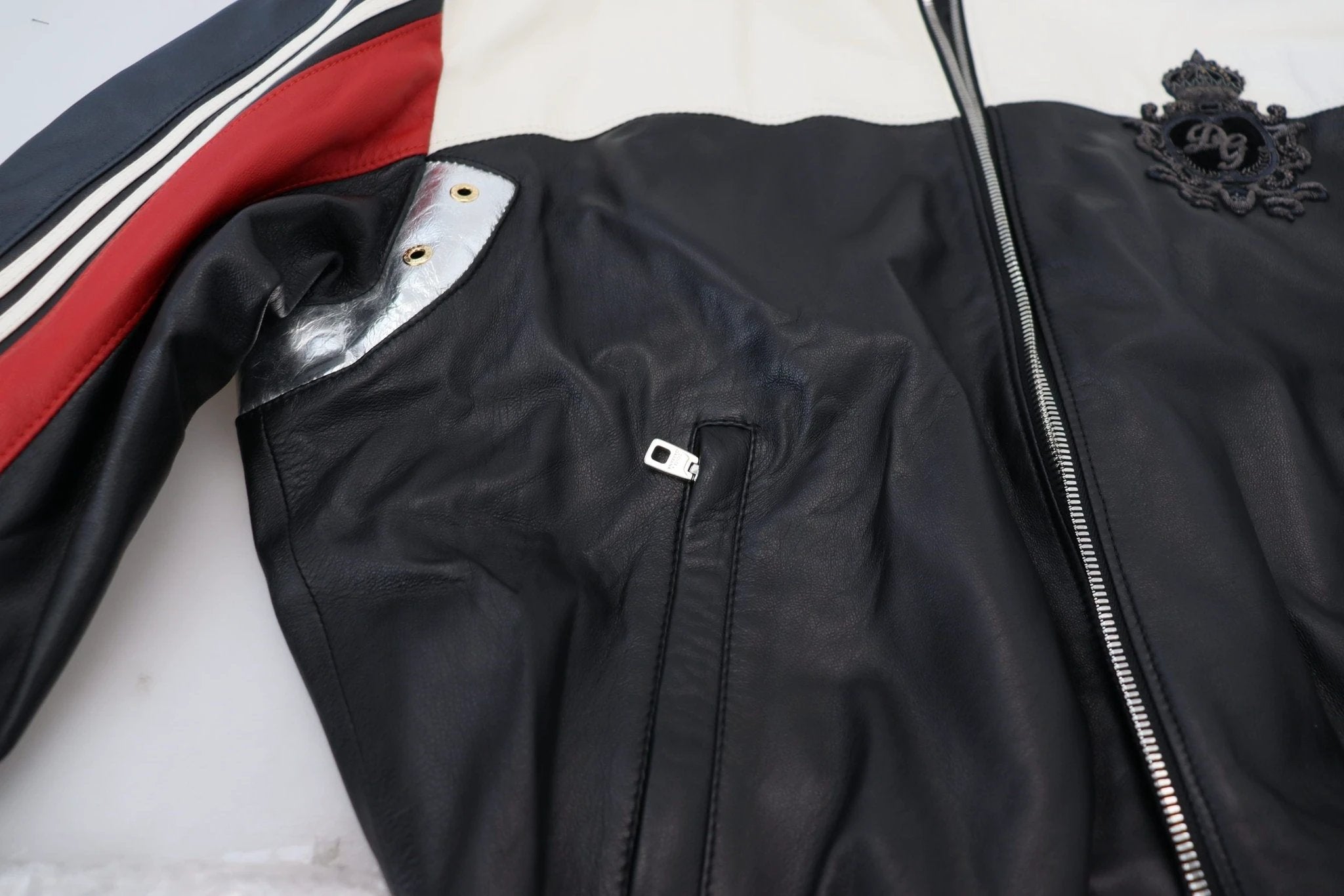 Dolce & Gabbana Black Leather Hooded Blouson Coat Jacket by Dolce & Gabbana