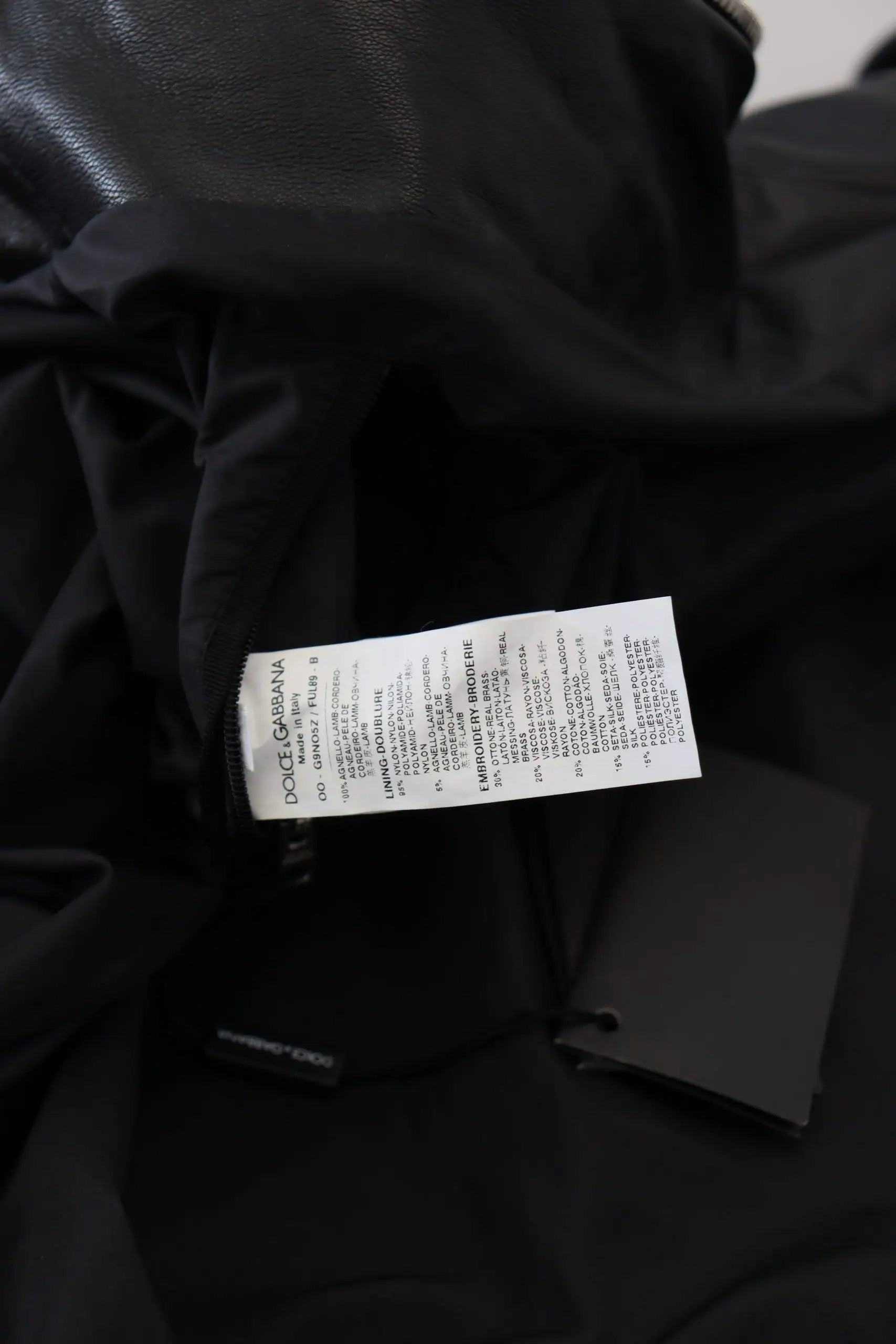 Dolce & Gabbana Black Leather Hooded Blouson Coat Jacket
