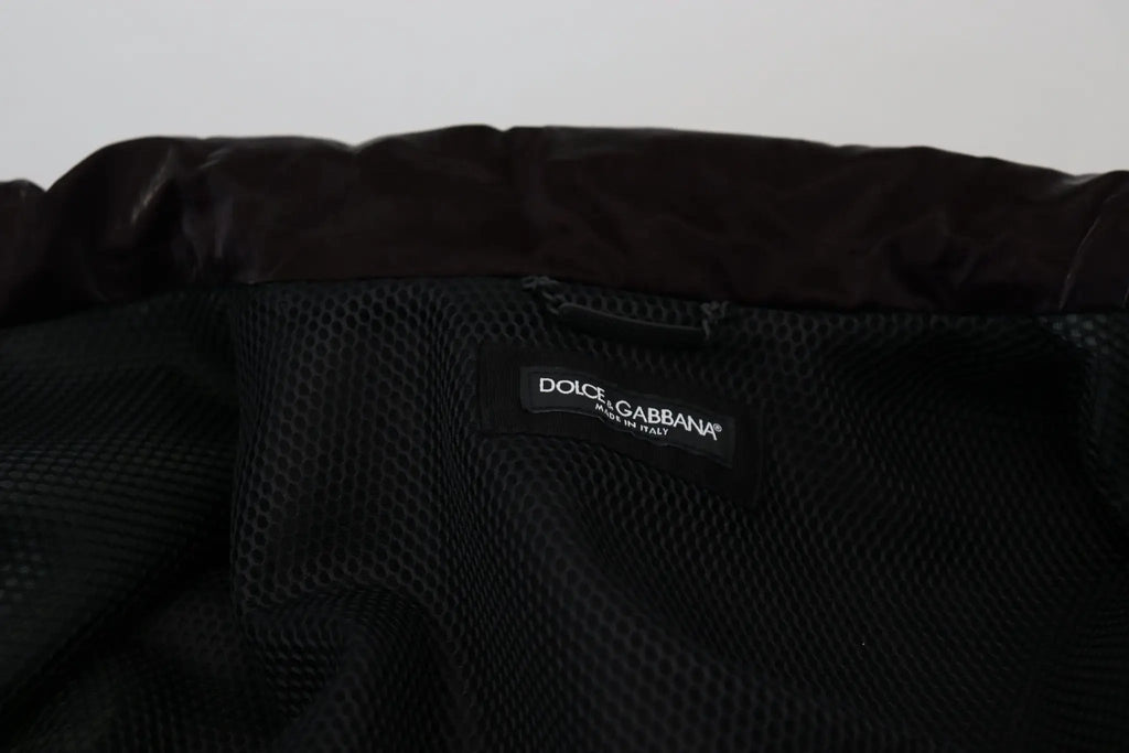 Veste Dolce &amp; Gabbana Bordeaux en nylon à col pour homme