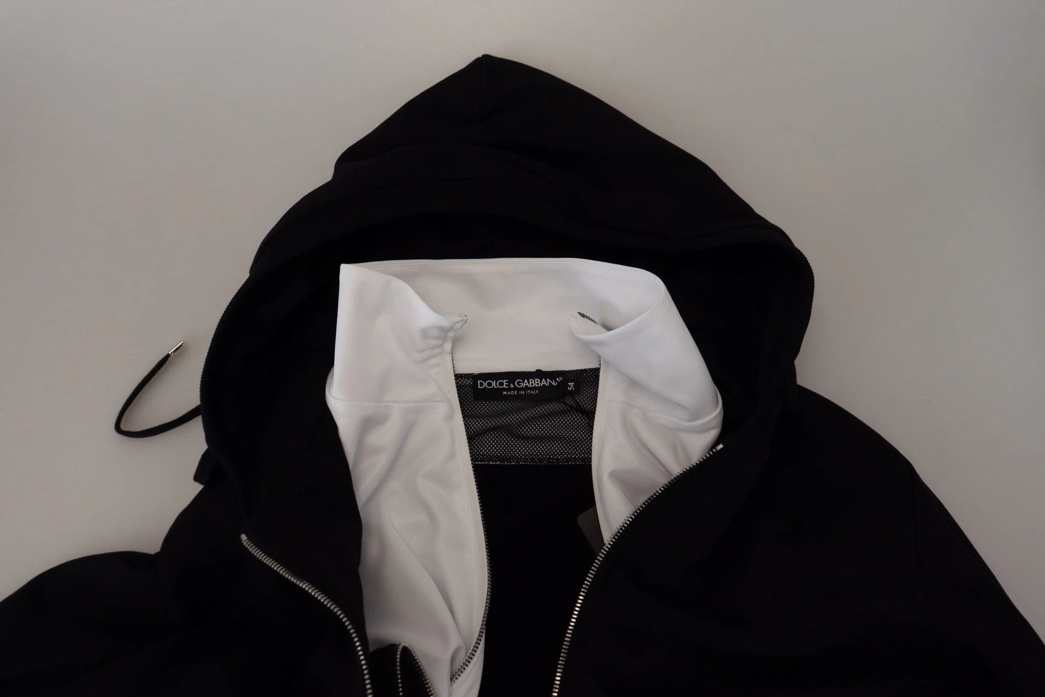 Dolce & Gabbana Black Polyester Hooded Full Zip Jacket by Dolce & Gabbana
