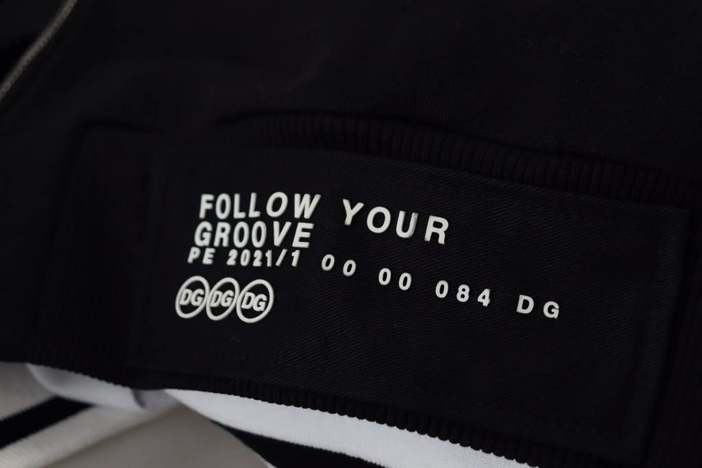 Veste Dolce &amp; Gabbana noire en polyester à capuche et fermeture éclair intégrale