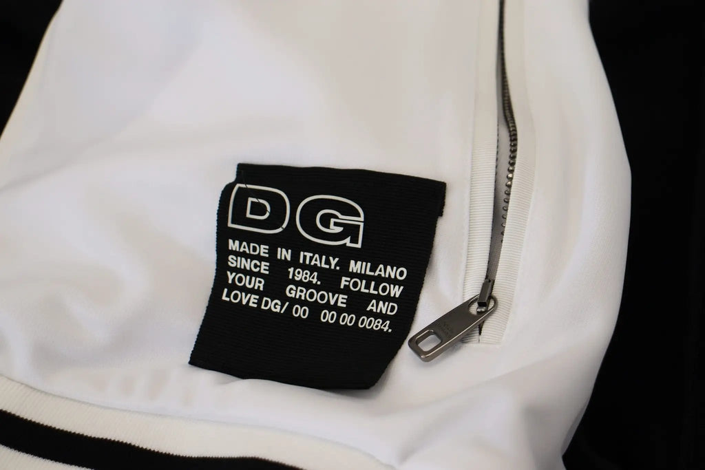 Veste Dolce &amp; Gabbana noire en polyester à capuche et fermeture éclair intégrale