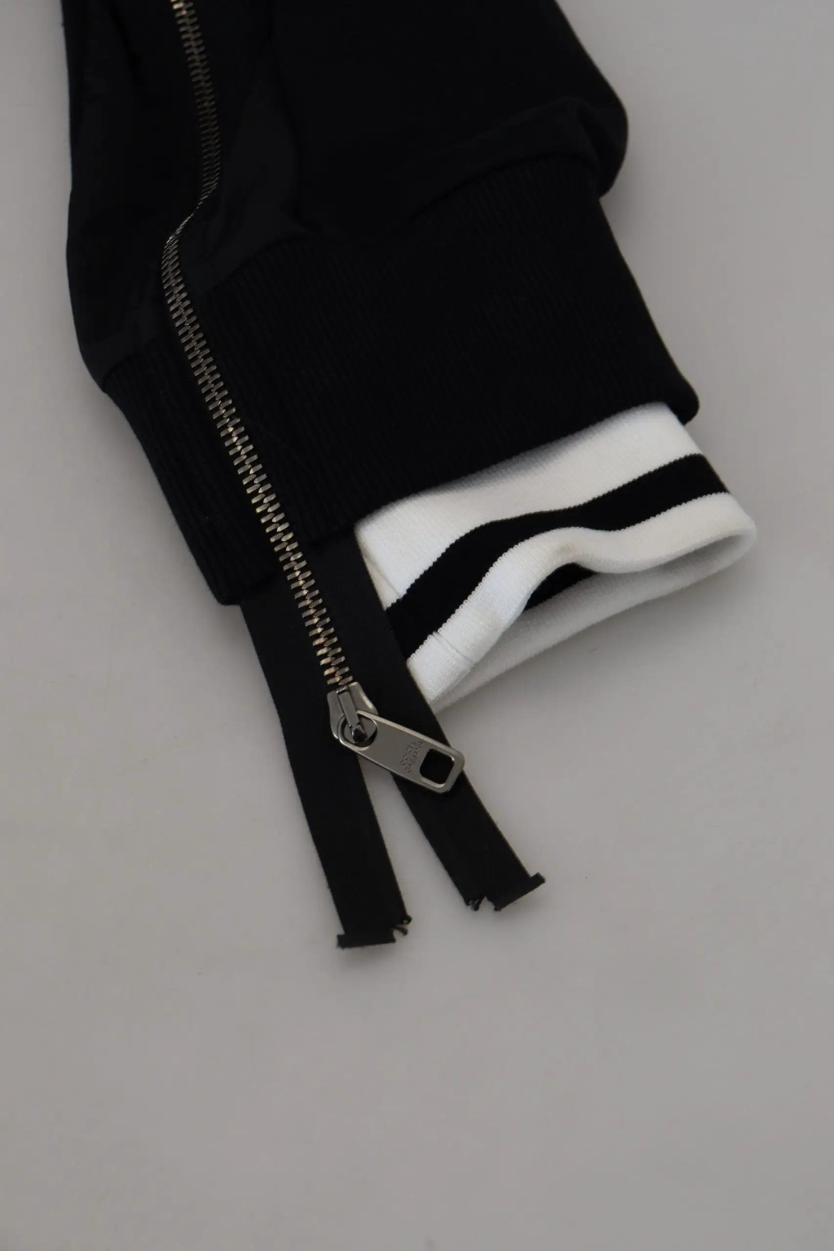 Veste Dolce &amp; Gabbana noire en polyester à capuche et fermeture éclair intégrale