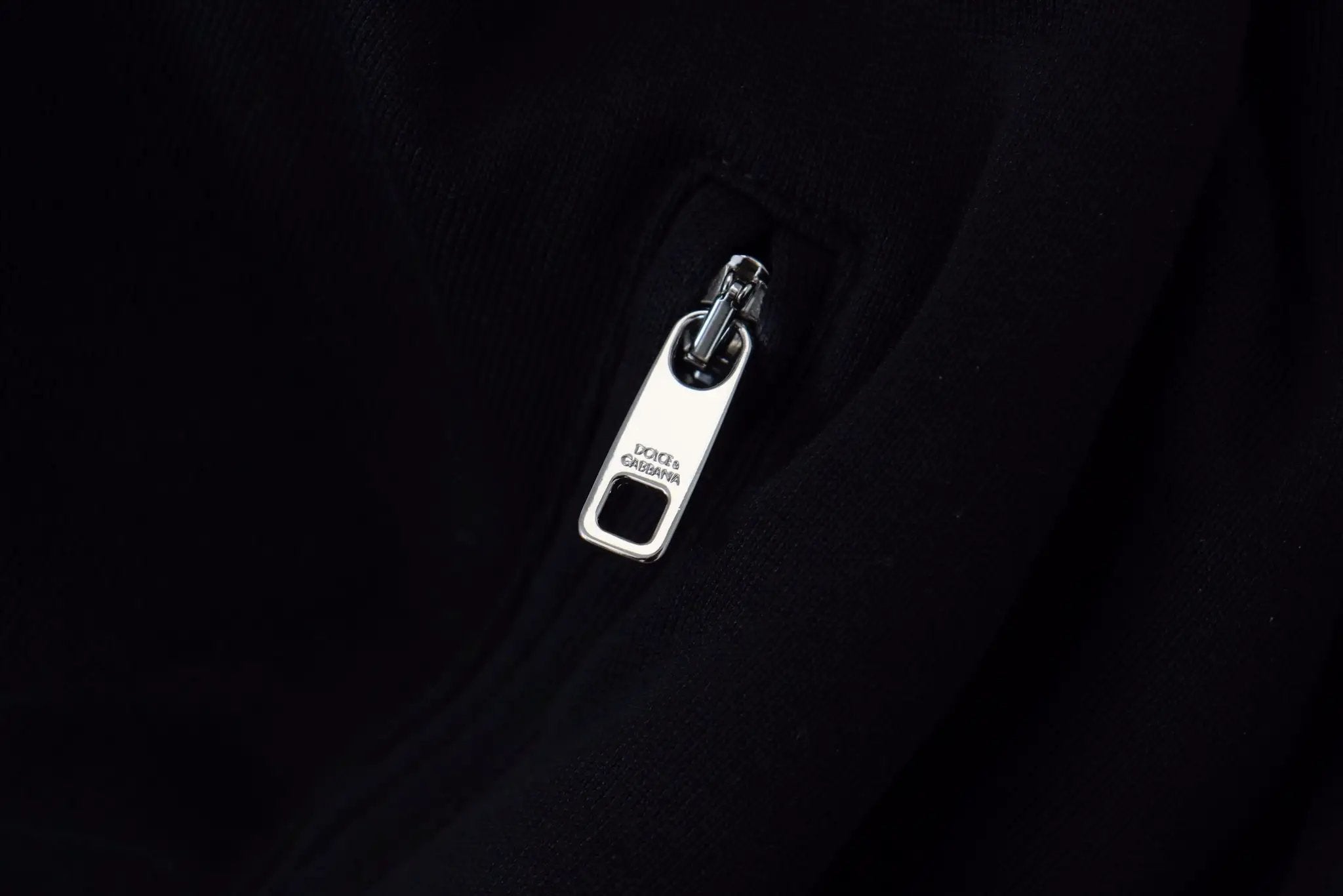 Veste Dolce &amp; Gabbana noire en polyester à capuche et fermeture éclair intégrale