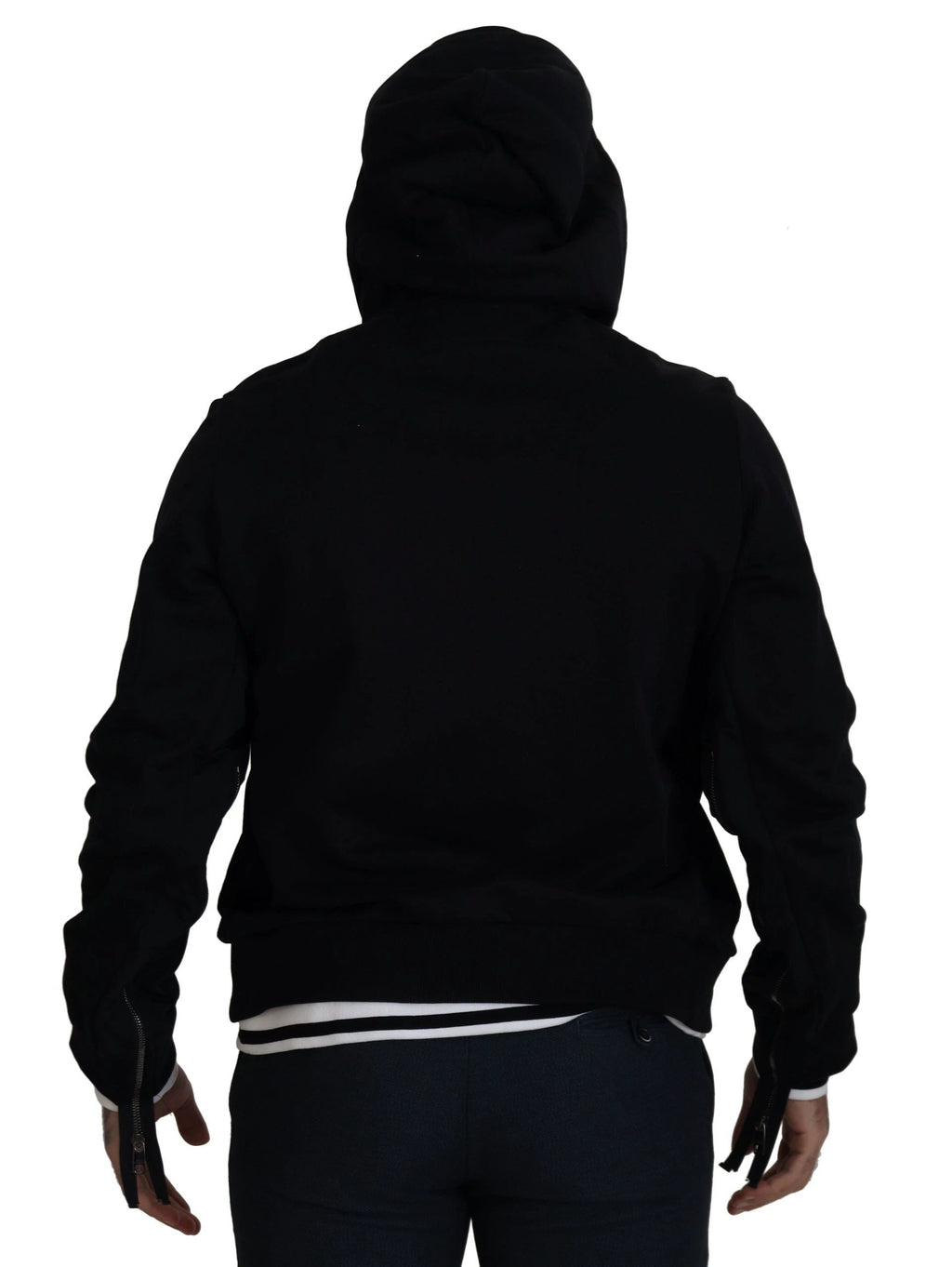 Dolce & Gabbana Black Polyester Hooded Full Zip Jacket by Dolce & Gabbana