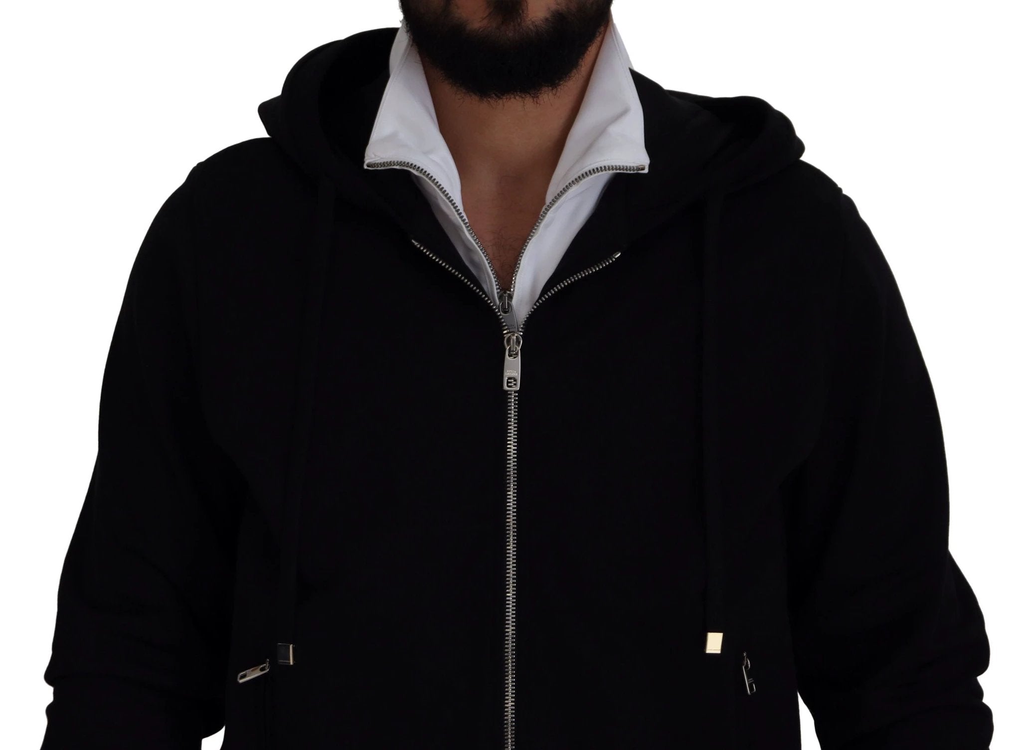 Dolce & Gabbana Black Polyester Hooded Full Zip Jacket by Dolce & Gabbana