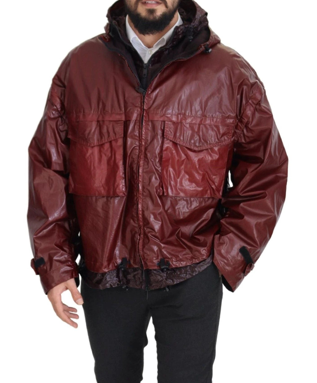 Dolce & Gabbana Bordeaux Cotton Hooded Full Zip Jacket by Dolce & Gabbana