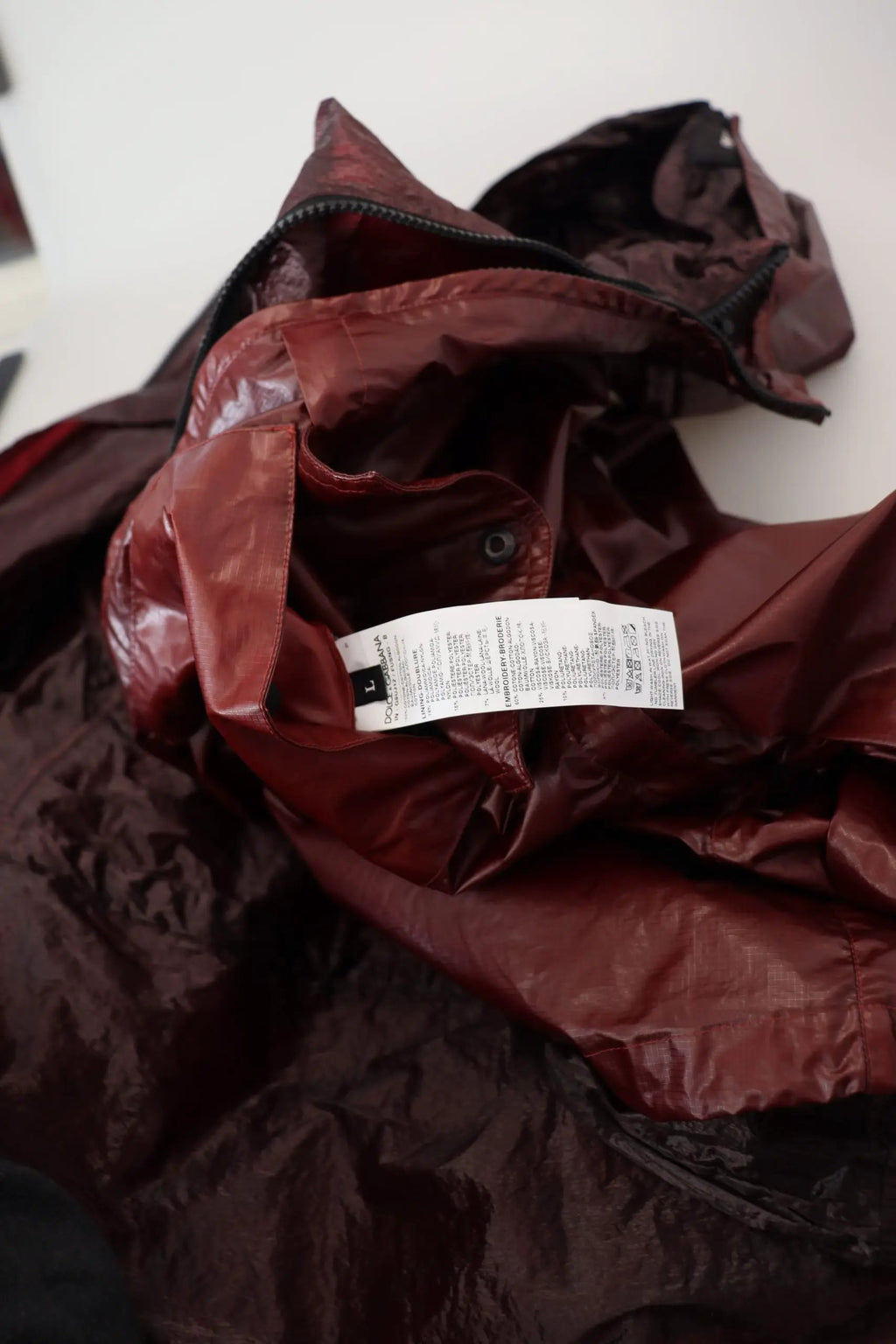 Dolce &amp; Gabbana Bordeaux Coton à capuche et fermeture éclair intégrale