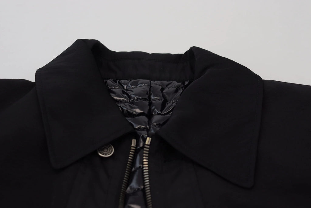 Dolce & Gabbana Black Wool Collared Full Zip Jacket by Dolce & Gabbana