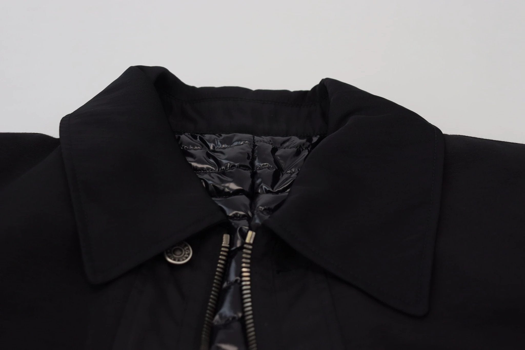 Dolce & Gabbana Black Wool Collared Full Zip Jacket by Dolce & Gabbana