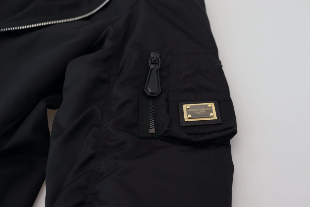 Dolce & Gabbana Black Wool Full Zip Long Sleeves Jacket by Dolce & Gabbana