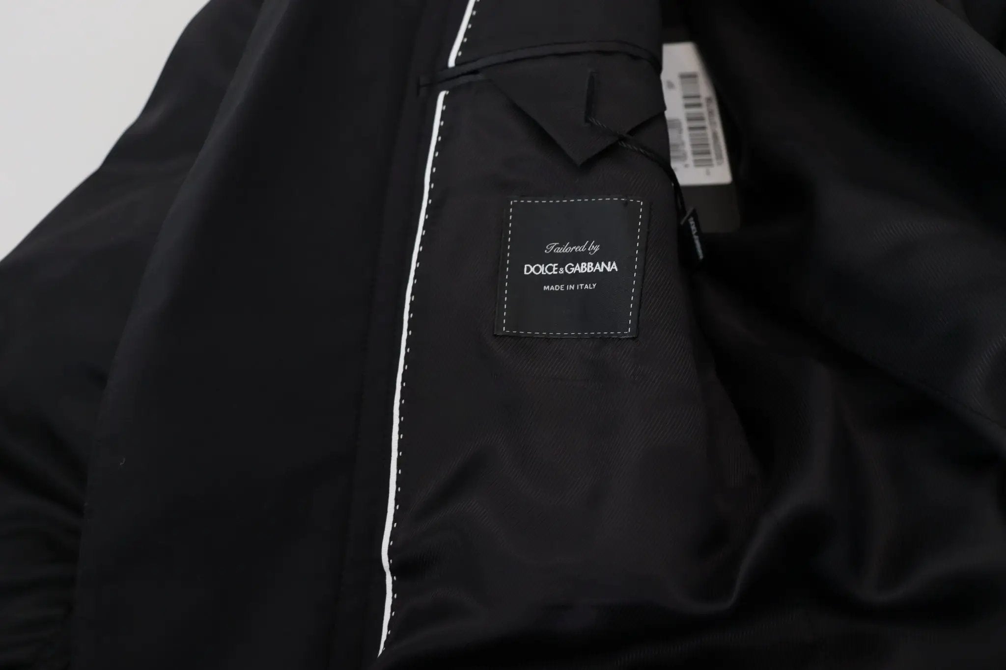 Veste Dolce &amp; Gabbana en laine noire à manches longues et fermeture éclair intégrale